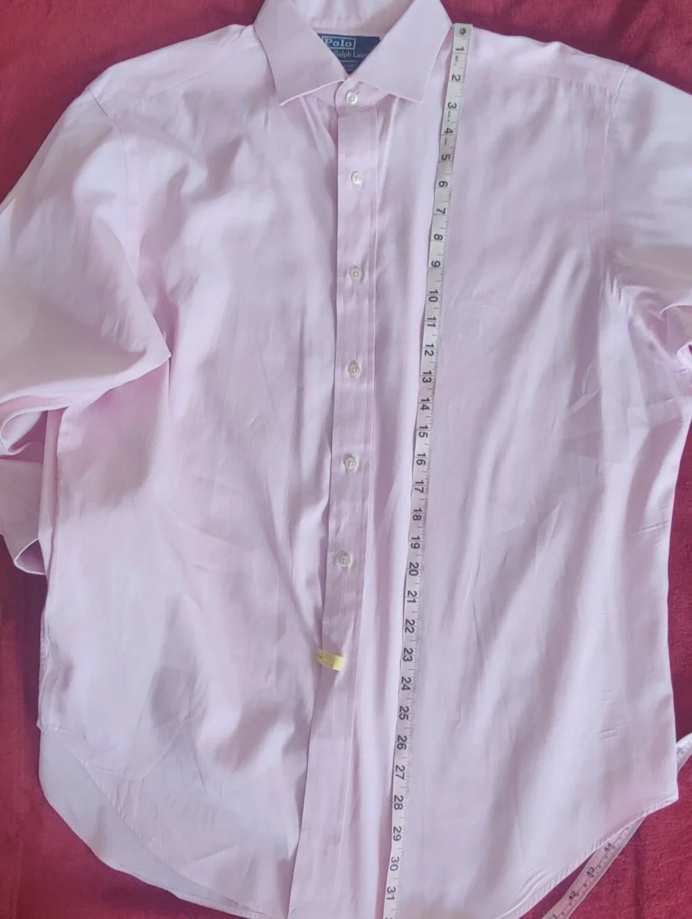 Polo Ralph Lauren Regent Mens Classic Fit Dress Shirt Pink White Stripe 17 32-33